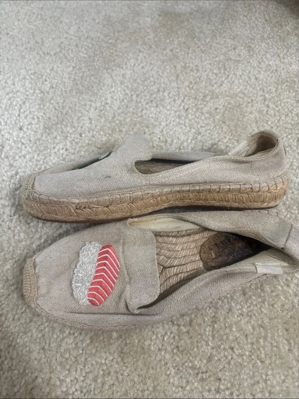 Soludos Women’s Beige Sushi Embroidered Slip-On Flats